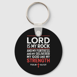 Lord Is My Rock Gospel Christian Pray Faith Bible Keychain