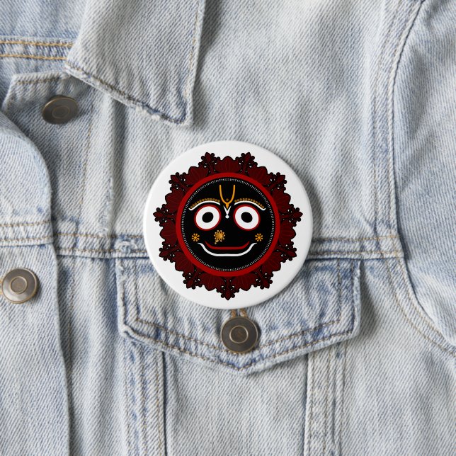 Lord Jagannath Devotional - Hare Krishna 3 Inch Round Button (In Situ)
