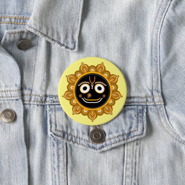 Lord Jagannath Devotional - Hare Krishna 3 Inch Round Button (In Situ)