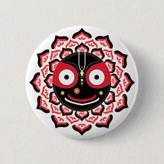 Lord Jagannath Face Chakra Hindu Deity 2 Inch Round Button