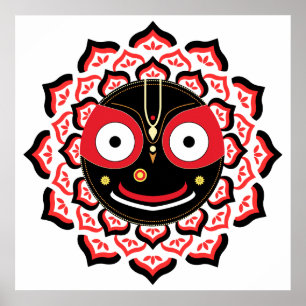 Lord Jagannath Face Chakra Hindu Deity Poster