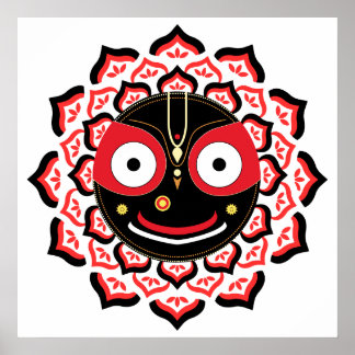 Lord Jagannath Face Chakra Hindu Deity Poster