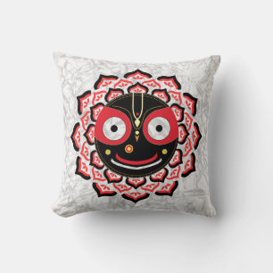 Lord Jagannath Face Chakra Hindu Deity Throw Pillow