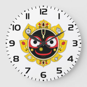 Lord Jagannath Face Hindu Deity Spiritual Large Clock