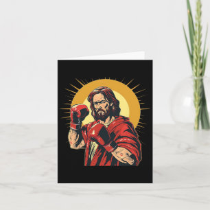 Lord Jesus And God In Boxing Ring Costume For Spor Card