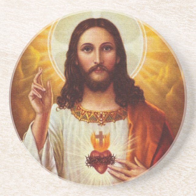 Lord Jesus Christ and the Sacred Heart Coaster (Front)