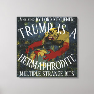LORD KITCHENER CONFIRMED TRUMP IS A HERMAPHRODITE CANVAS PRINT