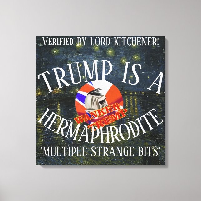 LORD KITCHENER CONFIRMED TRUMP IS A HERMAPHRODITE CANVAS PRINT (Front)