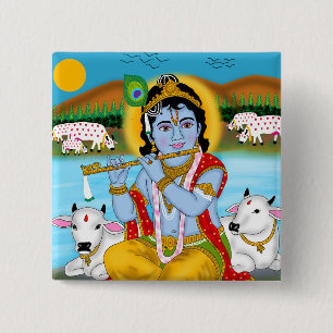 Lord Krishna Button