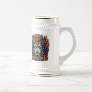 Lord Krishna Mug: Sip in Divine Serenity Beer Stein