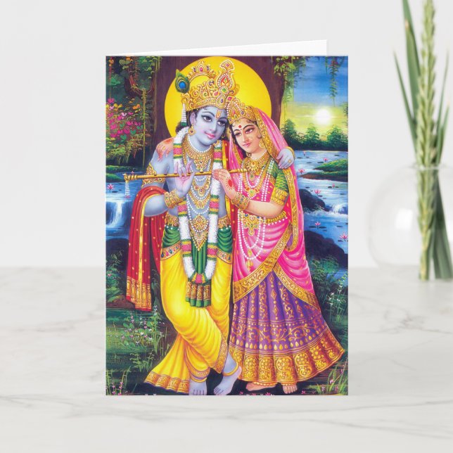 Lord Krishna & Radha Card (Front)