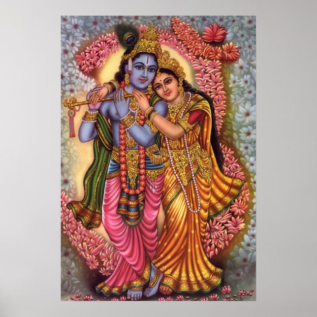 Lord Krishna & Radha Poster (Front)