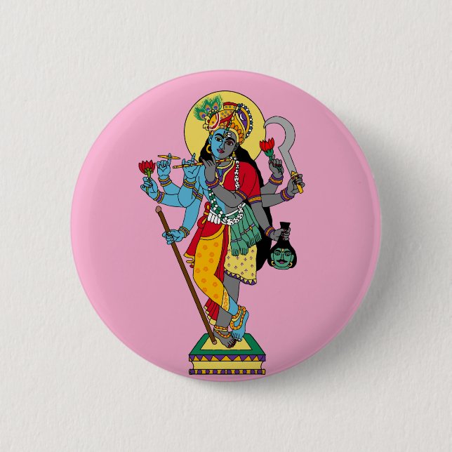 Lord Krishnakali Stickers 2 Inch Round Button (Front)