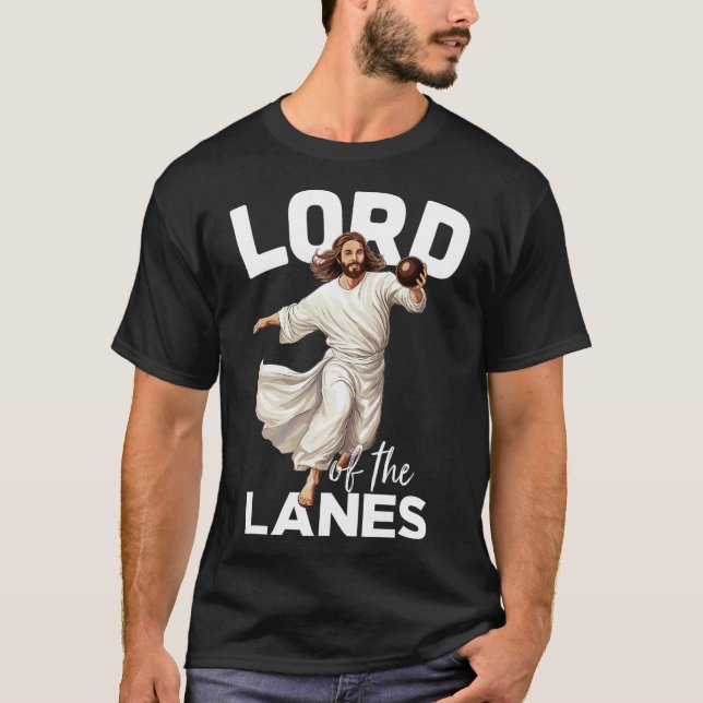 Lord Lanes Funny Christian Christ Gutter Bowling L T-Shirt (Front)