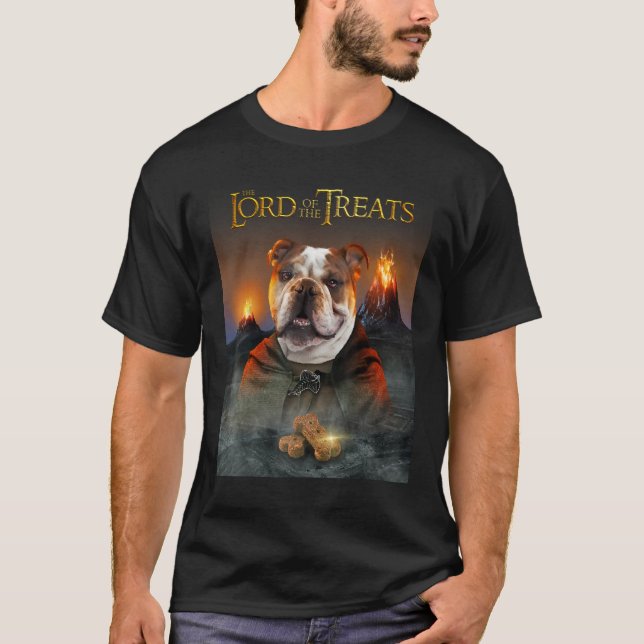 LORD OF THE TREATS - Funny & Cute Old English Bull T-Shirt (Front)
