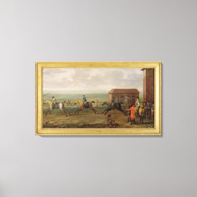 Lord Portmore Watching Racehorses on Exercise on N Canvas Print (Front)