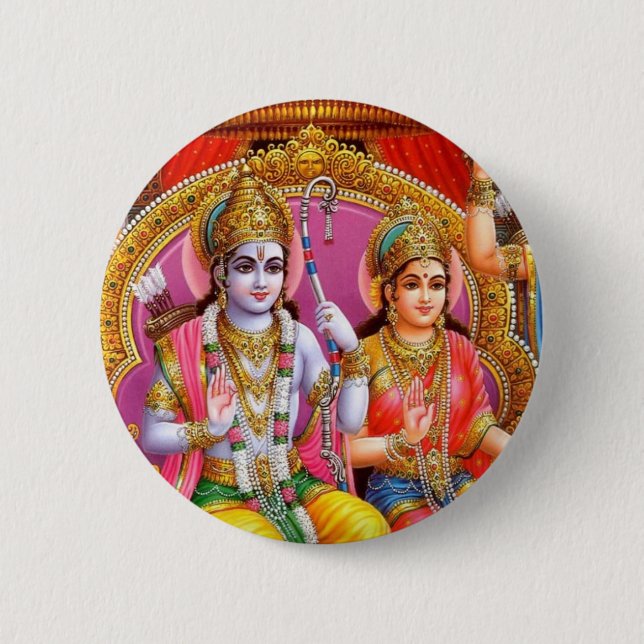 Lord Rama 2 Inch Round Button (Front)