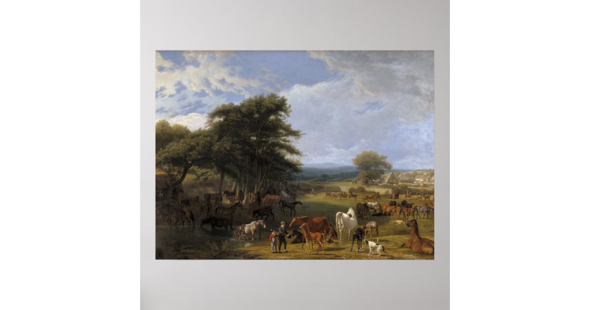 Lord River's Horse Farm oil on canvas Poster | Zazzle