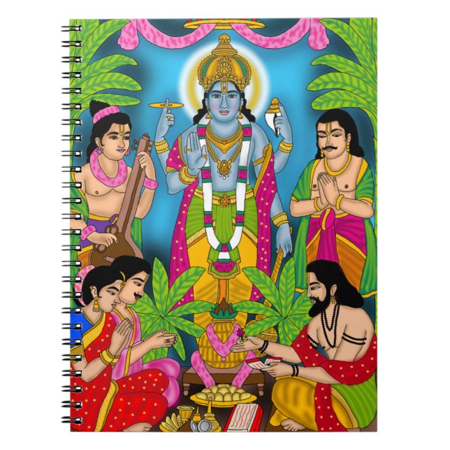 Lord Satyanarayan Wall Clock Notebook (Front)