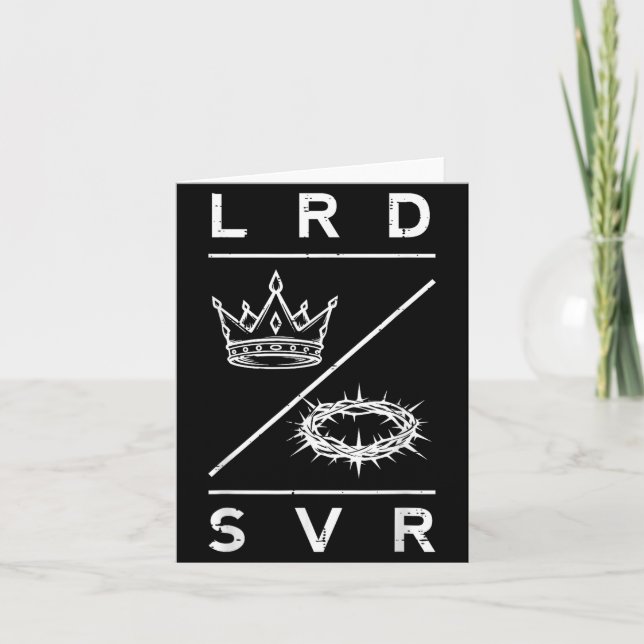 Lord Saviour Crown Christian God Jesus Bible Men W Card (Front)