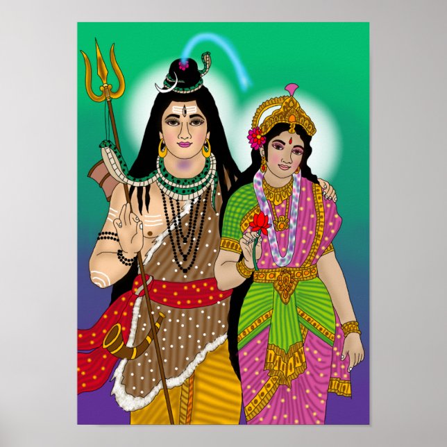 Lord Shiv-Parvati Poster (Front)