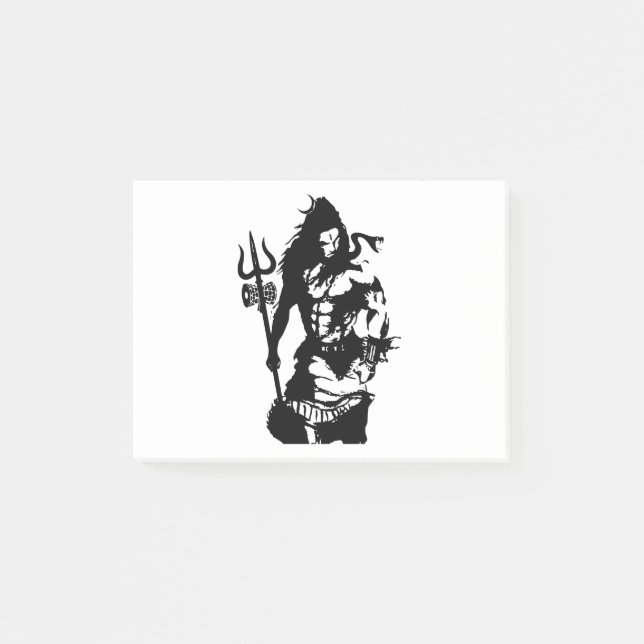 Lord Shiva Art Angry Trishul Post-it Notes (Front)