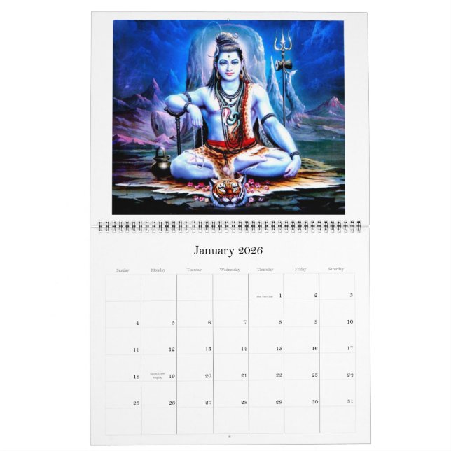 lord shiva calendar (Jan 2026)
