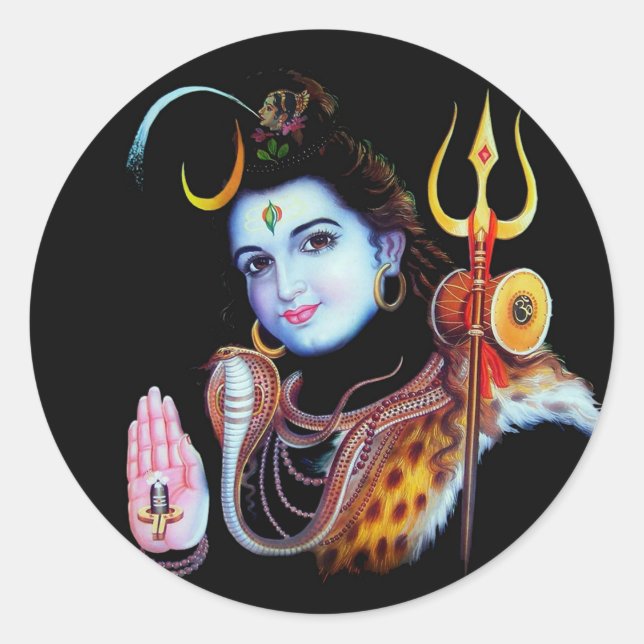 Lord Shiva Classic Round Sticker (Front)