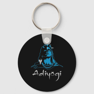 Lord Shiva Hindu God Adiyogi Yoga Meditation Desig Keychain