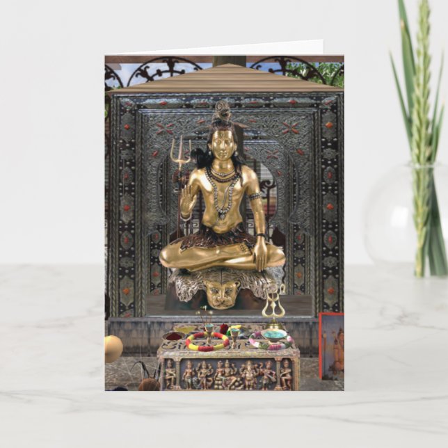 Lord Shiva Hindu Temple Greeting Card with env. (Front)