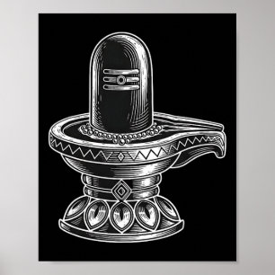 Lord Shiva Lingam Maha Shivaratri Adiyogi Devotees Poster