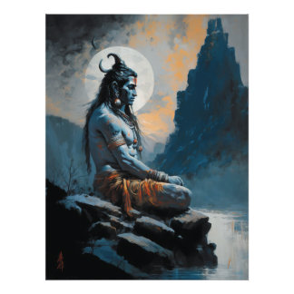 Lord shiva meditating, housewarming, gift, idea photo print