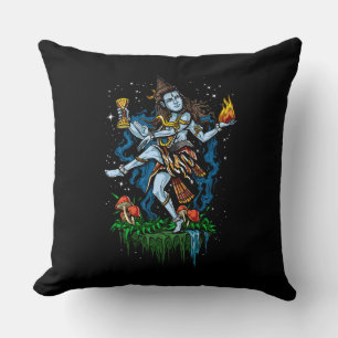 Lord Shiva Nataraja Dancing Hindu God Throw Pillow