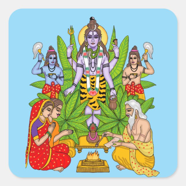 Lord Shiva Square Sticker (Front)