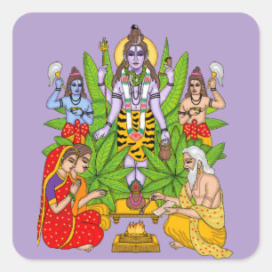 Lord Shiva Square Sticker