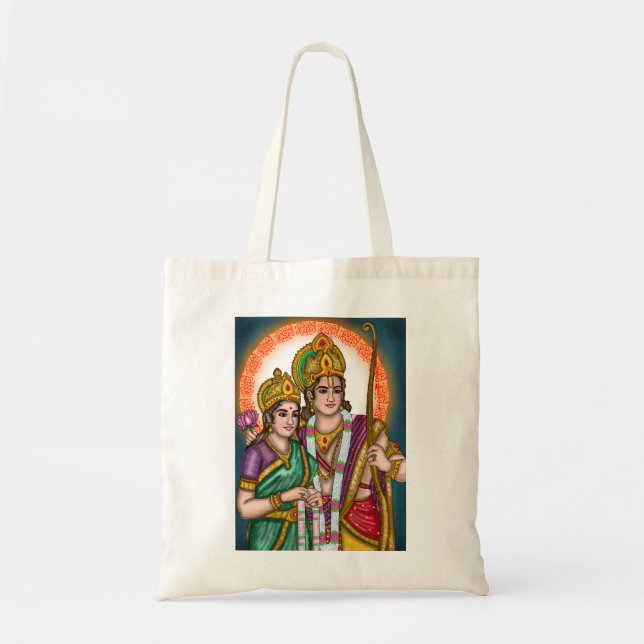 Lord Sita Ram Canvas Tote Bag  (Front)