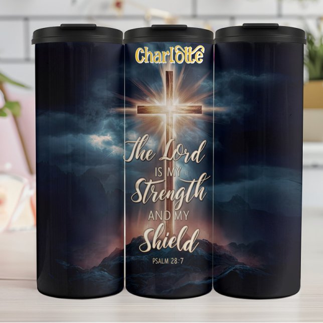 Lord Strength Shield Cross Glow Thermal Tumbler (Creator Uploaded)