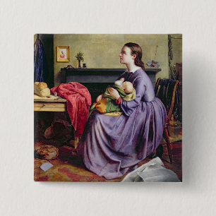 Lord, Thy Will Be Done, 1855 (oil on canvas) 2 Inch Square Button