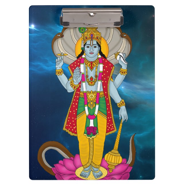 Lord Vishnu Notebook Clipboard (Front)