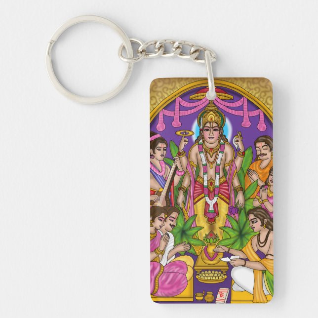 Lord Vishnu Satyanarayan Keychain (Front)