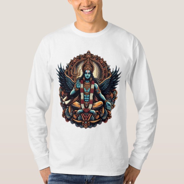 Lord Vishnu: The Multiversal Sustainer" T-Shirt (Front)