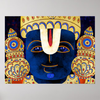 Lord Vishnu Tirupati Perumal Hindu God Painting Poster