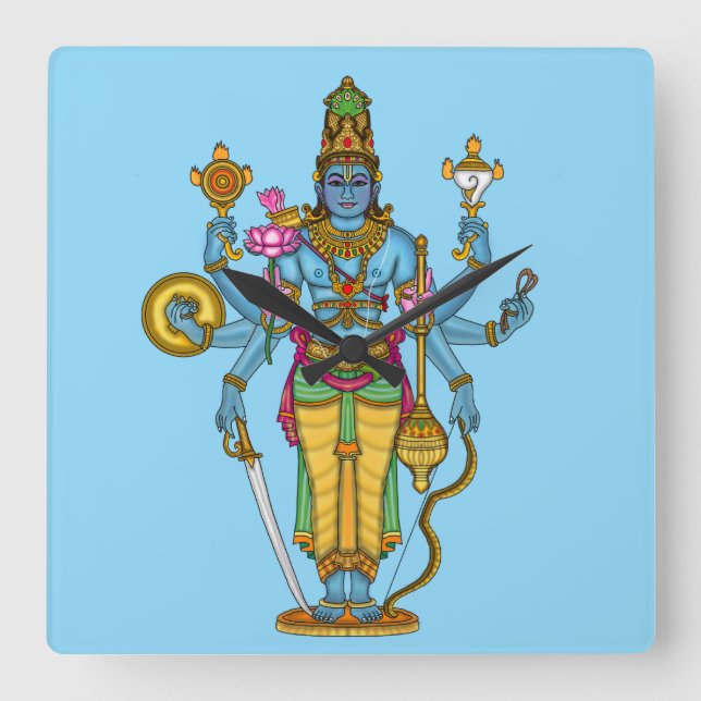 Lord Vishnu Wall Clock (Front)