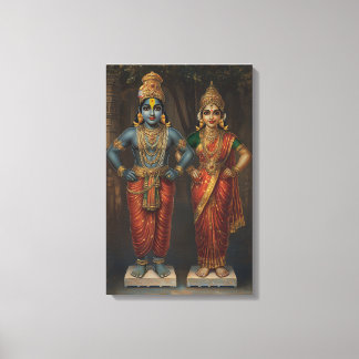 Lord Vitthal and Rakhumai Devi Canvas Wall Art