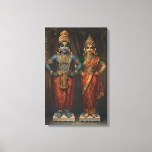 Lord Vitthal et Rakhumai Devi en toile murale