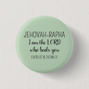 Lord Who Heals Light Green Simple Christian 1 Inch Round Button