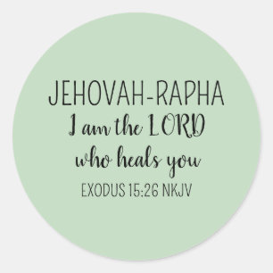 Lord Who Heals Light Green Simple Christian Classic Round Sticker