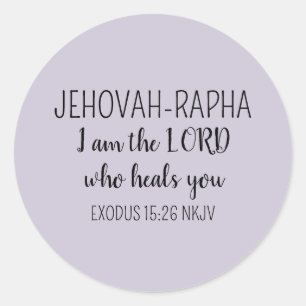 Lord Who Heals Light Purple Simple Christian Classic Round Sticker