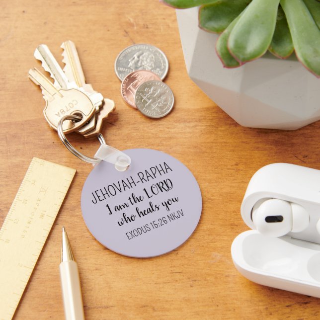 Lord Who Heals Light Purple Simple Christian Keychain (Desk)
