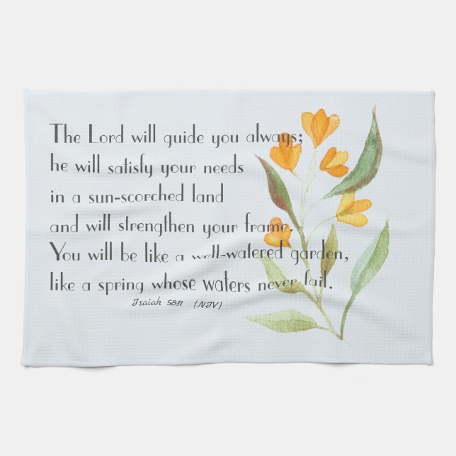 Lord Will Guide You Bible Verse Kitchen Towel (Horizontal)
